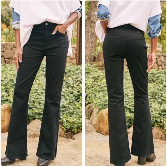 New!‎ Frank & Eileen Flannigan Flare Jean in Black size 24 $328 - Picture 1 of 9